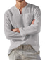 olcso alkalmi férfi ingek-férfi hosszú ujjú henley ing zsebes V-nyakú tiszta színű bő póló alkalmi felsők blúz