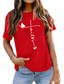 economico T-Shirt da donna-t-shirt da donna a maniche corte con stampa di lettere di farfalle di fede da donna