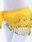 preiswerte Bauchtanzkleidung-Bauchtanz-Hüftschal mit Münzen-Pailletten-Frauen-Trainings-Chiffon / Ballsaal-Goldmünzgürtel