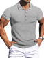 cheap Knit Polo Sweater-Men&#039;s Collar Polo Shirt Golf Shirt Business Simple Casual Summer Short Sleeve Light gray Dark Gray Red Brown Navy Blue White Solid Color Plain Striped Classic Collar Casual Daily Clothing Clothes