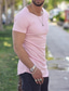 Χαμηλού Κόστους Ανδρικά μπλουζάκια casual-Ανδρικά Μπλουζάκι Καλοκαίρι Συμπαγές Χρώμα Κοντομάνικο Στρογγυλή Ψηλή Λαιμόκοψη Causal Καθημερινά Ρούχα Ρούχα Ελαφριά Καθημερινό Μοντέρνα Ροζ Ανοικτό Λευκό Μαύρο