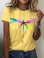 Χαμηλού Κόστους Γυναικεία T-Shirts-Γυναικεία Μπλουζάκι Υψηλής Ποιότητας Καυτή σφράγιση Γραφική Σχέδιο Ζώο Κοντομάνικο Στρογγυλή Λαιμόκοψη Causal Στάμπα Ρούχα Ρούχα Υψηλής Ποιότητας Βασικό Λευκό Ανθισμένο Ροζ Κίτρινο