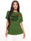 baratos T-Shirts de mulher-Mulheres Casual Para Noite Camiseta Gráfico Letra Manga Curta Imprimir Decote Redondo Básico Blusas 100% Algodão Verde Branco Preto S