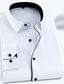abordables Camisas de vestir-Hombre Camisa Camisa para Vestido Color sólido Escote Cuadrado Rosa Claro Negro / Blanco A Negro Blanco Talla Grande Boda Trabajo Manga Larga Ropa Negocios Bloque de Color Elegante Formal