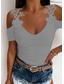 お買い得  レディースＴシャツ-女性用 Tシャツ デザイナー 平織り 半袖 Ｕネック カジュアル 週末 切り抜き 服装 デザイナー ベーシック ホワイト ブラック グレー