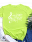 baratos T-Shirts de mulher-Mulheres Camiseta Designer Impressão A Quente Música Detalhes Manga Curta Decote Redondo Diário Imprimir Roupas Designer Básico Branco Preto Cinzento