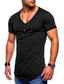 billige Casual T-shirts til mænd-Herre T-shirt V-hals Sommer Kortærmet Helfarve V-hals Afslappet Daglig Tøj Tøj Letvægt Afslappet Mode Havblå Hvid Sort