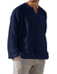 Χαμηλού Κόστους ανδρικά πουκάμισα casual-ανδρικό μακρυμάνικο πουκάμισο henley με τσέπη με λαιμόκοψη σε καθαρό χρώμα φαρδύ μπλουζάκι casual τοπ μπλούζα