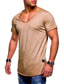 billige Casual T-shirts til mænd-Herre T-shirt V-hals Sommer Kortærmet Helfarve V-hals Afslappet Daglig Tøj Tøj Letvægt Afslappet Mode Havblå Hvid Sort