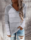 cheap Sweaters-Women&#039;s Sweater Pullover Knitted Color Block Casual Long Sleeve Loose Sweater Cardigans Hooded Fall Spring Green Black Wine / Holiday / Work