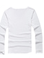 abordables Camisetas casuales de hombre-Hombre Camiseta Manga Larga Color sólido Cuello Barco Calle Casual ropa Casual Moda Clásico Vino Blanco Negro