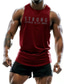 cheap Gym Tank Tops-Men&#039;s Tank Top Vest Undershirt Letter Crew Neck Casual Daily Sleeveless Tops Lightweight Fashion Big and Tall Sports Wine Black / Gray White / Summer / Summer