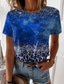 billige T-skjorter til kvinner-Dame T skjorte Designer 3D-utskrift Grafisk Leopard Design Kortermet Rund hals Avslappet Trykt mønster Klær Klær Designer Grunnleggende Grønn Blå Lilla
