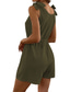 olcso Női nadrágok-Női Kezeslábas Zsinór Alap Sima Napi V-alakú Ujjatlan Normál Nyár Fekete Szürke Khakizöld Rubin Katonai zöld