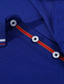 preiswerte klassisches Polo-Herren Poloshirt Golfhemd Outdoor Casual Polo-Kragen Gerippter Polokragen Kurzarm Klassisch Gestreift Knopf vorne Button-Down Sommer Regular Fit Meeresblau Schwarz Weiß Rosa Rote Blau Poloshirt