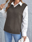 cheap Solid Colors-Women&#039;s Sweater Vest Stylish Basic Casual Pure Color V Neck Knitted Sleeveless Knit School Daily Going out Black Wine Summer Spring
