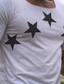 preiswerte Lässige T-Shirts für Herren-Herren T Shirt Sommer Kurzarm Stern Rundhalsausschnitt Casual Täglich Kleidung Leicht Casual Modisch Weiß