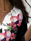 billige T-skjorter til kvinner-Dame Blomster Tema Sommerfugl Bluse Skjorte Blomstret Katt Fargeblokk Knapp Trykt mønster Skjortekrage Fritid Gatemote Topper Svart