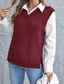 cheap Solid Colors-Women&#039;s Sweater Vest Stylish Basic Casual Pure Color V Neck Knitted Sleeveless Knit School Daily Going out Black Wine Summer Spring