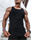 cheap Gym Tank Tops-Men&#039;s Tank Top Vest Undershirt Solid Color Crew Neck Casual Daily Sleeveless Tops Lightweight Big and Tall Sports White Black Light gray / Summer