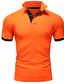 voordelige klassieke polo-Voor heren POLO Shirt Golfshirt Klassiek Zomer Korte mouw Zwart / Rood Zwart blauw Geel Oranje Donkergrijs Kleurenblok Strijkijzer Buiten Dagelijks Button-omlaag Kleding Kleding Katoen Klassiek