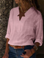 זול חולצות ומכנסיים לנשים-2022 אביב וסתיו חולצות אופנה חדשות אמזון אליאקספרס לוהטות נשים עם צווארון V עם שרוולים ארוכים בצבע אחיד