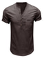 billige V-hals-herreskjorte t-shirt ærmelomme st krave tynd sommergrøn hvid sort kaki kongeblå