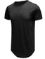 billiga Henley-skjortor för män-herr t-shirt t-shirt t-shirt ärm basic rund hals tunn sommar svart blå grå rosa brun