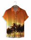 رخيصةأون قمصان استوائية-رجالي قميص قميص هاواي طباعة الرسم ستايل هاواي الوها التصميم طوي فضفاض مناسب للبس اليومي طباعة ثلاثية الأبعاد كم قصير قمم مصمم كاجوال موضة كلاسيكي برتقالي