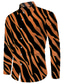 levne pánské neformální košile-pánská zebra vzor tisk stylové klopě uvolněné fit košile s dlouhým rukávem