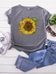 preiswerte T-Shirt-damen t shirt basic print blume / floral basic rundhals t-shirt ärmel stard sommer erbse grün blau weiß schwarz dunkelrot