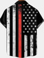 voordelige Hawaiiaanse overhemden-Voor heren Overhemd Hawaiiaans overhemd Print Grafisch Nationale vlag Strijkijzer Straat Casual 3D Button-omlaag Korte mouw Tops Ontwerper Casual Modieus Ademend Zwart