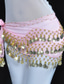 preiswerte Bauchtanzkleidung-Bauchtanz-Hüftschal mit Münzen-Pailletten-Frauen-Trainings-Chiffon / Ballsaal-Goldmünzgürtel