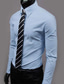 levne Košile k obleku-pánská obchodní košile základní šaty pracovní oděv formální košile regular fit dlouhý rukáv klasický límeček jednobarevný polyester černá bílá růžová 2024