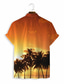 levne Havajské košile-Pánské Košile Havajská košile Tisk Grafika Havajské Aloha Design Přehnutý Ležérní Denní 3D tisk Krátký rukáv Topy Designové Na běžné nošení Módní Klasické Oranžová
