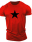 ieftine Tricouri Imprimate-Bărbați Tricou Vară Manșon scurt Grafic Αστέρι Stil Nautic Casual Zilnic Imprimeu Îmbrăcăminte Îmbrăcăminte Ușor Casual Modă Negru / Roșu Roșu / alb Negru / Gri