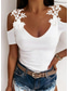 abordables Camisetas de mujer-Mujer Camiseta Design Plano Manga Corta Escote en U Casual Fin de semana Cortado ropa Design Básico Blanco Negro Gris