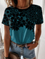 cheap Women&#039;s T-shirts-Women&#039;s T shirt Tee Designer 3D Print Floral Graphic Design Long Sleeve Round Neck Daily Holiday Print Clothing Clothes Designer Basic Green Blue Purple