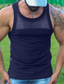 cheap Gym Tank Tops-Men&#039;s Tank Top Vest Undershirt Solid Color Crew Neck Street Casual Mesh Sleeveless Tops Casual Fashion Classic Comfortable Black Blue Red / Summer / Summer
