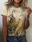 お買い得  レディースＴシャツ-女性用 Tシャツ デザイナー 3Dプリント フラワー グラフィック デザイン 半袖 ラウンドネック カジュアル 祝日 プリント 服装 デザイナー ベーシック グリーン ブルー ピンク