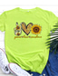 זול טישרטים לנשים-נשים שלום אהבה חולצת טריקו חולצה גרפית מצחיקה מכתב מודפס חולצות סיבתיות חמודות, צבע 3, בינוני