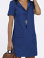 Χαμηλού Κόστους Denim Φορέματα-Γυναικεία Φορέματα τζιν Μίνι φόρεμα Μαύρο Σκούρο μπλε Μπλε Απαλό Κοντομάνικο Μονόχρωμες Τσέπη Άνοιξη Καλοκαίρι Λαιμόκοψη V Στυλάτο Καθημερινό Μοντέρνα 2022 Τ M L XL XXL