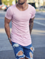 cheap Men&#039;s Casual T-shirts-Men&#039;s T shirt Tee Summer Solid Color Short Sleeve Crew Neck Casual Daily Clothing Clothes Lightweight Casual Fashion Light Pink White Black