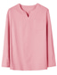 economico camicie casual da uomo-Per uomo camicia di lino Maglietta informale Tinta unica A V Nero Bianco Rosa Rosso Blu marino Esterno Strada Manica lunga Abbigliamento Classico Comodo
