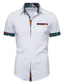 billige Skjorter med tryk til mænd-Herre Skjorte Trykt mønster Grafisk Plusstørrelser Knap ned krave Daglig Kortærmet Toppe Mode Hvid Sort