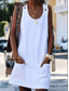 billige Tanks og camisole til kvinner-Kvinners Camisole Tank Top T-skjorte Kjole Vest Gatebruk Uformell Lomme Uten Ermer Lange Topper U-Hals Daglig Helg Svart Hvit Gul Vin Blå