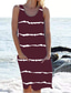 billige T-skjorter til kvinner-sommer nye kvinners hot salg løs rund hals lomme stripet ermeløs kjole er nå