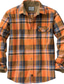 cheap Flannel Shirts-Men&#039;s Flannel Shirt Plaid Turndown Wine Green Fuchsia Royal Blue Orange Long Sleeve Print Street Daily Button-Down Tops Fashion Casual Comfortable