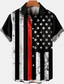 tanie Koszule hawajskie-Męskie Koszula Koszula hawajska Nadruk Graficzny Flagi Wieczorne Ulica Codzienny 3D Przycisk w dół Krótki rękaw Najfatalniejszy Designerskie Codzienny Moda Oddychający Czarny