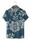 billige Hawaiiskjorter-Herre Skjorte Hawaii skjorte Sommer skjorte Grafisk Hawaiiansk Aloha Design Aftæpning Blå Trykt mønster Afslappet Daglig Kortærmet 3D-udskrivning Tøj Mode Designer Afslappet Klassisk